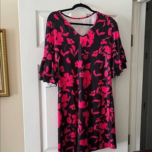 Floral Black and Pink Dress